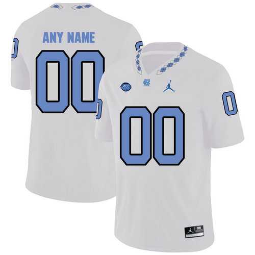 Men%27s North Carolina Tar Heels Customized White College Football Jersey